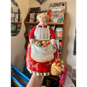 Vintage Cracker Barrel Susan Winget Grandmother Apple Blossom Cookie Jar